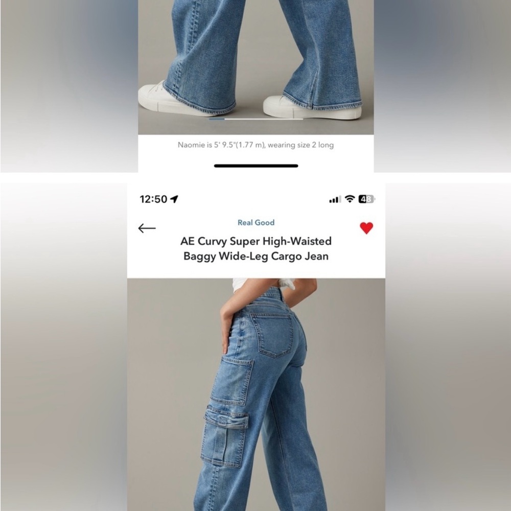 American Eagle Outfitters Blue Flare Wide Leg Jeans